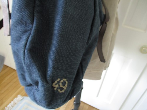 49 Square Miles Rissetto Canvas Tote Bag Navy/Leather NWT - Picture 7 of 18