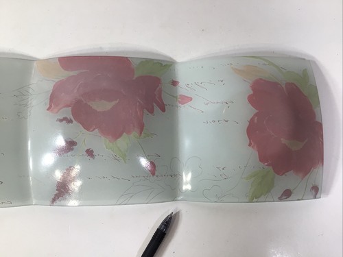 Pfaltzgraff "Scarlett" 3-teiliges Tablett ~ 18,5" Milchglas / rote Blumen ~ - Bild 10 von 19