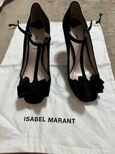 Miu Miu Black Suede Bow heels Shoes Women's Sz 39.5