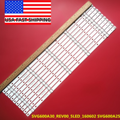 10pcs LED Strips for Vizio E60-E3 SVG600A30_Rev00_5LED_160602 SVG600A25