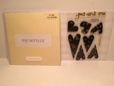 Close To My Heart Acrylix Stamp Set C1166 You and Me Designer Hearts Flowers