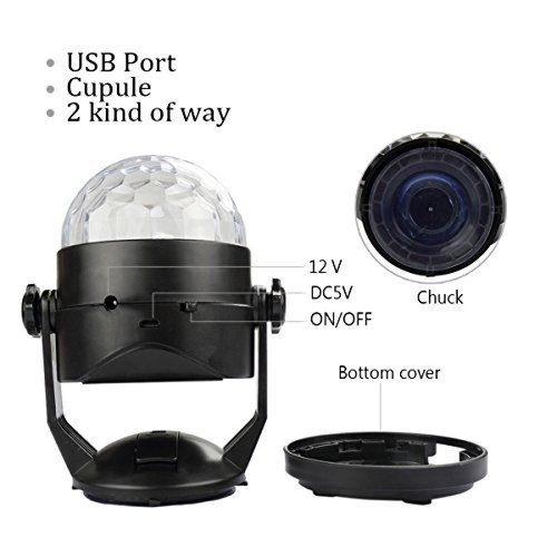 LED Disco Ball with Suction Cup Magic Effect Lighting Rotating Party Stage USB - Picture 15 of 17