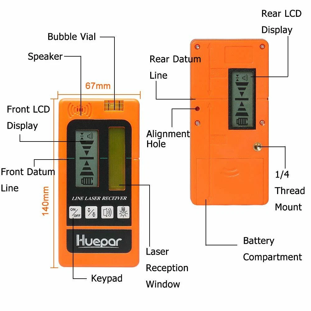 Laser Level Receiver Detector for Vertical and Horizontal Line Leveling