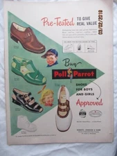 1949 VTG Orig Magazine Ad POLL-PARROT Shoes Pre-Tested To Give Real Value