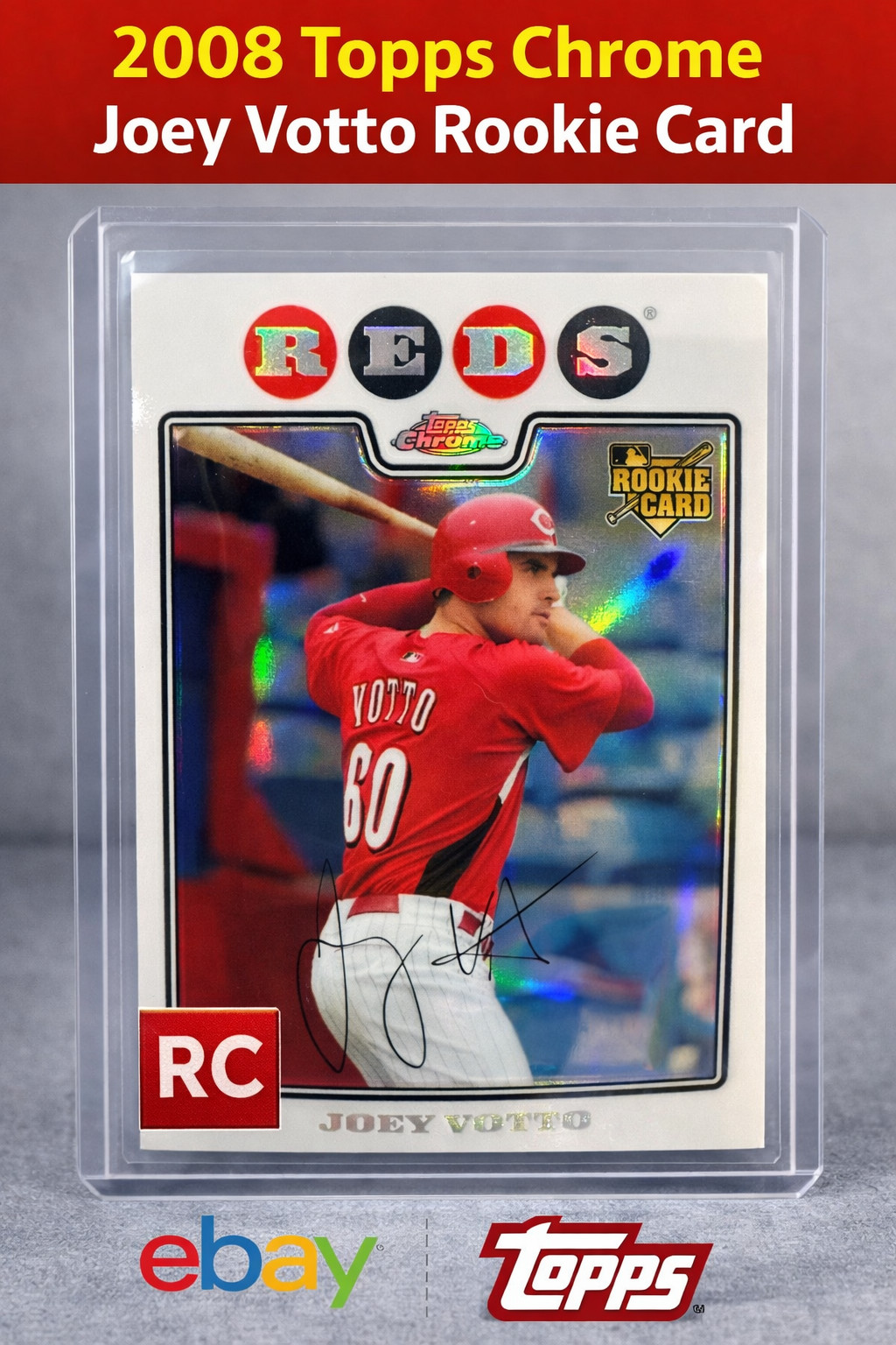 2008 Topps Chrome Joey Votto ROOKIE RC Refractor #196 Cincinnati Reds - NM-MT