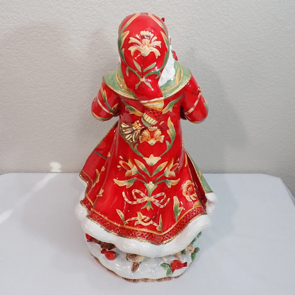 Fitz & Floyd Bellacara Santa 19" Figura Centro de mesa con caja 2008 Hecho a mano Foto 4 de 4