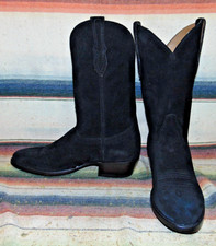 Mens Rujo The Canyon Black Sentry Suede Leather Cowboy Boots 10 D New in Box