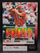 2004 Leaf #126 Wily Mo Pena Auto - Cincinnati Reds