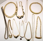 11 Vintage Signed 80's & 90's Trifari Gold Tone Necklaces Chains Lot ND