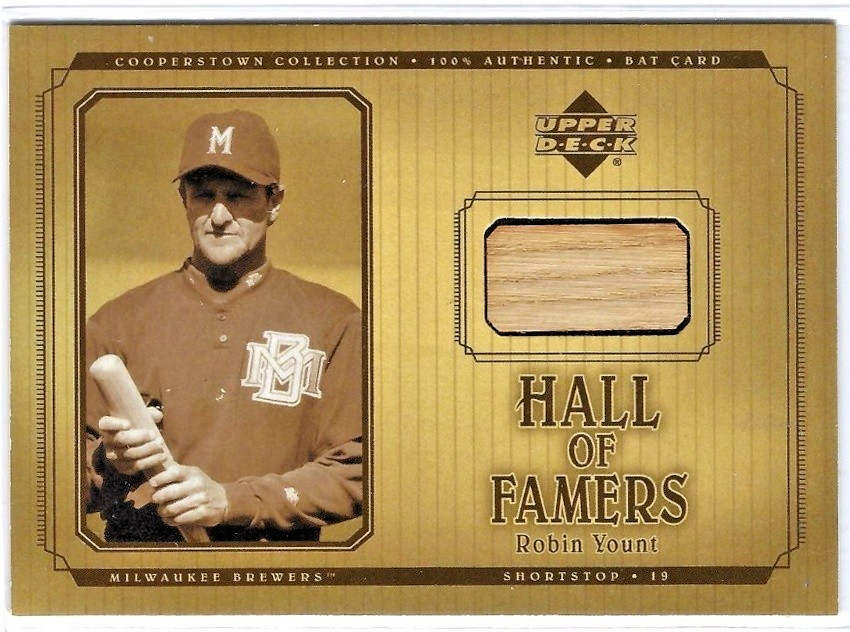 2001 Upper Deck Hall of Famers Robin Yount Game Used Bat Relic #B-RY Brewers
