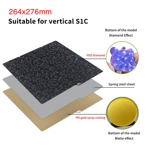 For Anycubic Kobra S1 Combo Plate Pei Sheet 264x276 PEI Textured Sided Heatb _tm - Zdjęcie 15 z 16