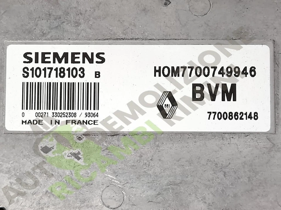 E7J700 CENTRALINA INIEZIONE   RENAULT 19 «II» (1992) 1.4 Berlina, 3 p. dal 19... - Immagine 3 di 4