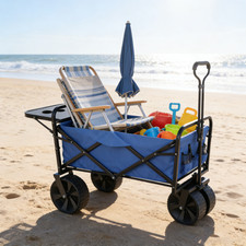 Folding Utility Wagon Cart Heavy Duty 4 Wheel Beach Garden Shopping Outdoor