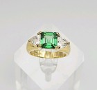Colleen Lopez CL Sterling Silver Vermeil 2.42ct Green Tourmaline & CZ Ring — photo 2