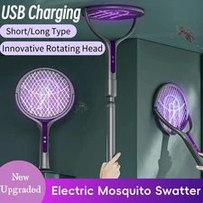 Mosquito Electric Swatter Rechargeable Fly Killer USB Bug Zapper Insect Lamp Bat