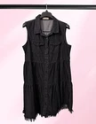 Luvamia - Black Denim Sleeveless Cotton Summer Dress - Womens Size Large