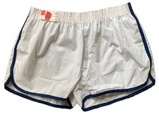 NOS Vtg Gym Shorts XL Athletic Running Track White Stripe 70s 80s Dolphin