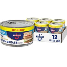 Swanson White Premium Chunk Chicken Breast with Rib Meat in Water, 12.5 oz. P...