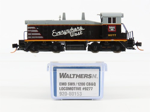 Escala N Walthers 920-80153 CB&Q Burlington Route EMD SW9/1200 diésel #9277 | Zustand: Used