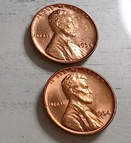 1954-P & D BU Lincoln Wheat Cent Lot Of 2 Coins ~ Free Shipping!