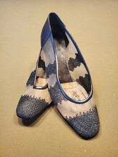 Lavorazione Artigiana Italian Designer Vintage Women's Silver Mesh Shoes Sz 38.5