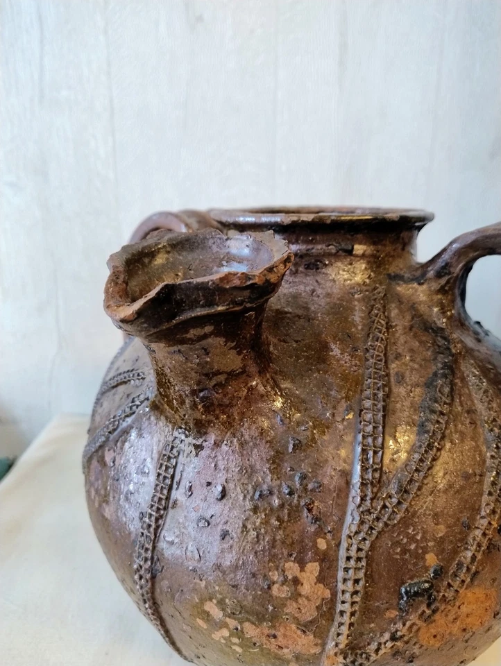 Ancien grande jarre à Huile de noix XVIII - Photo 3/4