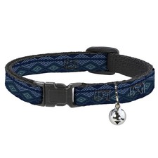 Cat Collar Breakaway with Bell Aztec3 Blues NARROW Fits 8.5-12"