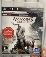 Assassin's Creed III GameStop Edition CIB tested (Sony PlayStation 3, 2012)