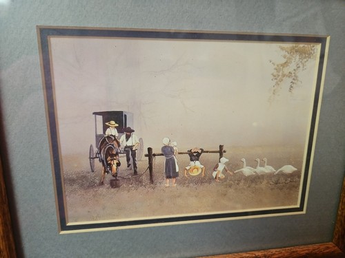 3 Steve Polomchak Prints Amish buggies, family, kids & swans 10 3/8" X 12 3/8" - Picture 2 of 7