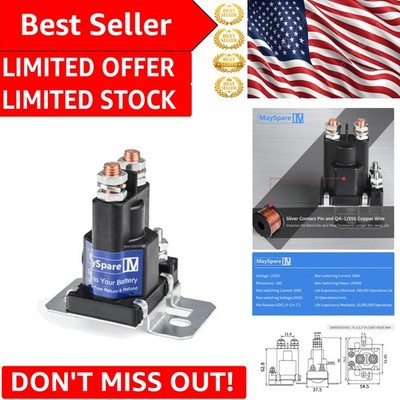 Robust 80A 12V Continuous Duty Starter Relay & Battery Isolator - Easy Install