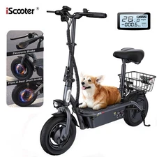 iScooter Electric Scooter with Seat, Commuter Foldable, 1000W 13Ah Battery 28mph