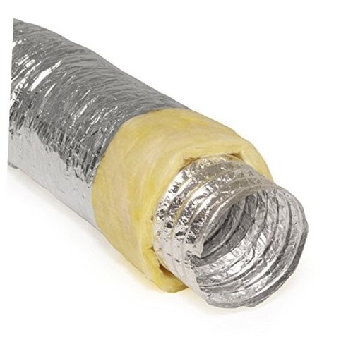 7" Inch Flexible Aluminum Ducting Hose Insulated R-4.2 Air Duct Pipe for for