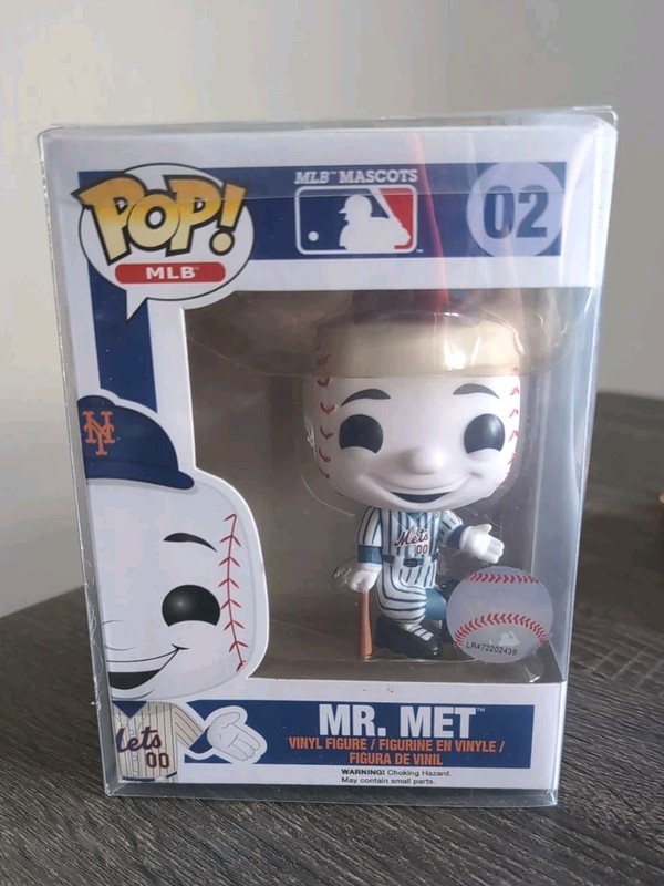 Funko Pop! Vinyl: MLB Mascots Mr. Met White Jersey #02 NY Mets  Case Included