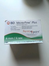 4x BD Micro-Fine Plus Pentapoint Pennadeln 0,23mm (32G) x 4mm, 100 St&uuml;ck, NEU