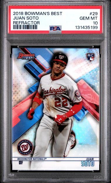 2018 Bowman's Best Baseball JUAN SOTO Rookie Refractor #29 Nationals PSA 10 view 1