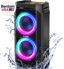 Portable Bluetooth Speaker 240W, Loud Boom Box with Deep Bass Subwoofers, IPX6 W