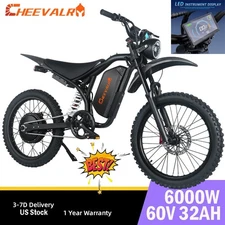 6000W Electric Dirt Bike 60V 32AH Ebike 60KMH Off-Road E-Mountainbike Adults NFC