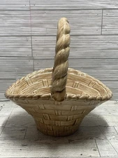 Vintage Ceramic Basket With Handle Kimble Mold Corp
