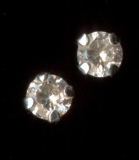 10K Solid White Gold 3mm Round Clear Crystal CZ Solitaire Stud Earrings qa