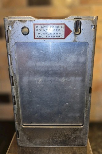 Vintage Metal Hamilton Porta-Pak Portable Receipt Invoice Holder Case HTF