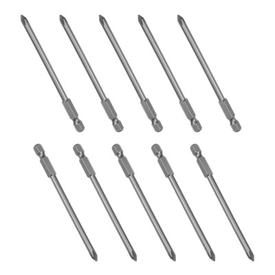 10 x 100mm 1/4'' Hex Shank 4.5mm PH1 Magnetic Phillips Head Screwdriver Bit S2