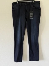Kenneth Cole New York Men's Stretch Soft Blue Denim Slim Fit Jeans Size W36XL32