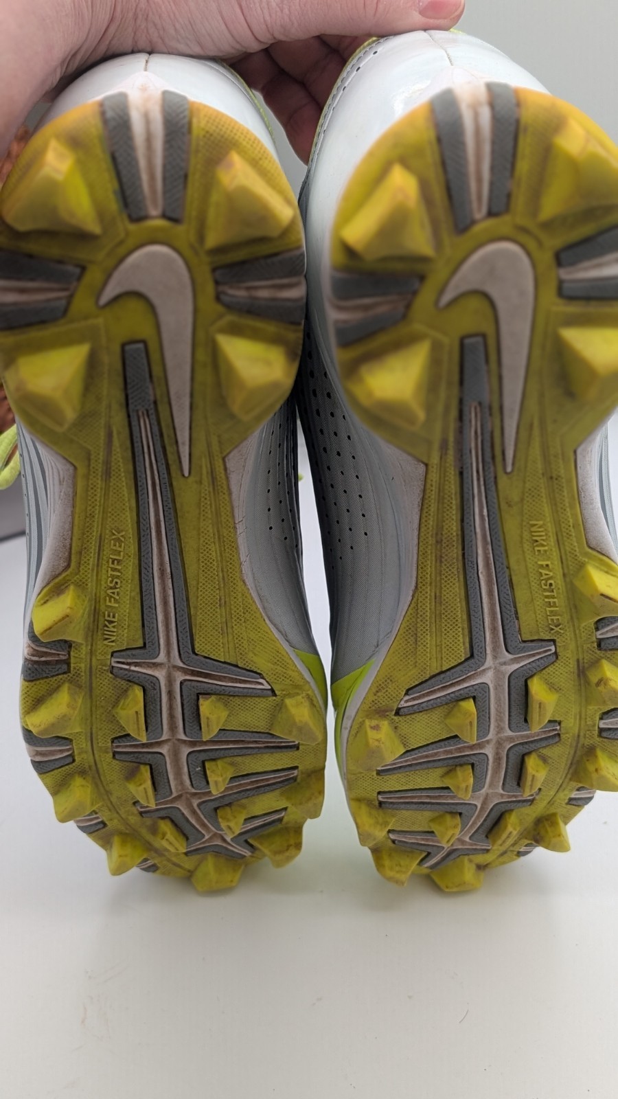 Nike Vapor Soccer Cleats Gray Volt Yellow Lightweight Performance mens Size 12 thumbnail 9