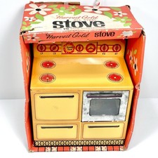 Wolverine Sunny Suzy Harvest Gold Stove Kitchen with Box Toy Tin Litho Vintage