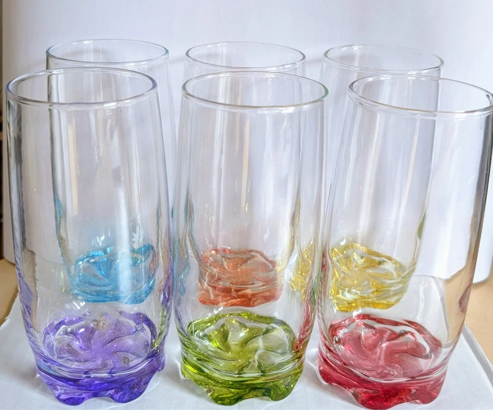 6 Trinkgläser  Saftgläser 200ml in verschiedenen Farben