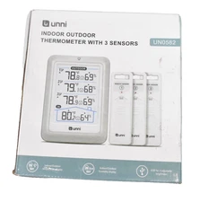 U UNNI Indoor/Outdoor Wireless Thermometer 4.5" Display 330' Range Hygrometer