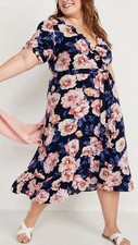 Old Navy Floral Wrap Dress Size XXL Feminine Flowy Romantic Wedding Guest Modest
