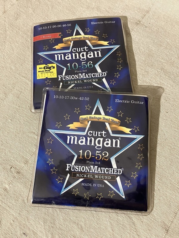 2 Curt Mangan Electric Guitar Strings 10-53 & 10-56 Fusion Matched Nickel Wound