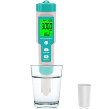 Aquarium Salt Tester -Pool Salt Tester, Versatile 5 in1 Salinity, PH, TDS, EC...
