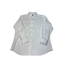 David Donahue Textured Trim Fit Dress Shirt 17 32/33 Mens Cotton Long Sleeve